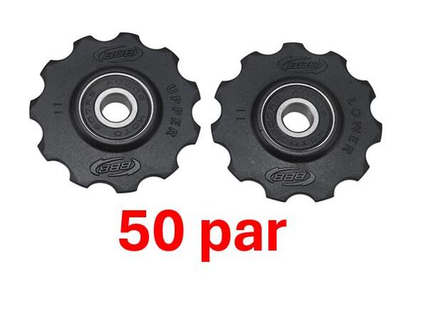 BBB RollerBoys BDP-02D Trinsehjul 50-PAK 11T, verkstedsforpakning, Sort 