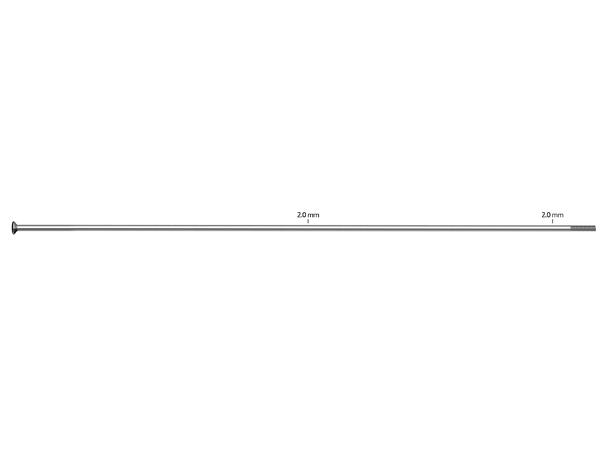 Sapim Leader 2.0 SP Sølv Eiker Straight Pull, 2.0, 100 pk 