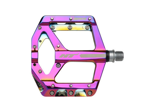 HT ANS10 Supreme Platformpedal Oil Slick Alu, 100x100x16.6mm,10-pins, 368gr 