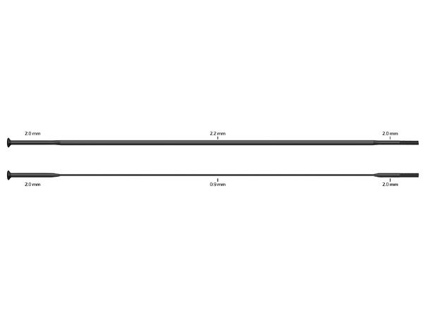 Sapim CX-Ray SP Sorte Eiker Straight Pull, 2.0/ 2.2-0.9 /2.0, 20 pk 