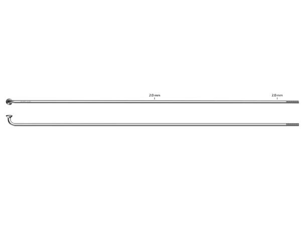 Sapim Leader 2.0  Sølv Eiker J-bend, 2.0, 100 pk 