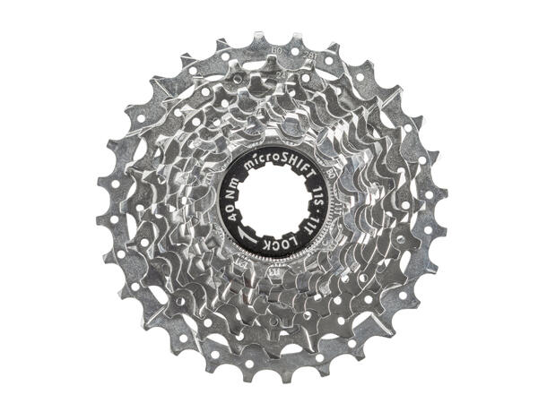 Microshift Centos 11-delt Kassett 11-28T, 271gr, Krom belagt, Shimano 