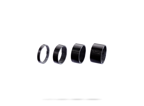 BBB UltraSpace BHP-35 Carbon Foring Sett 1 1/8" x 5,10,15,20mm sort carbon, 13 gr 