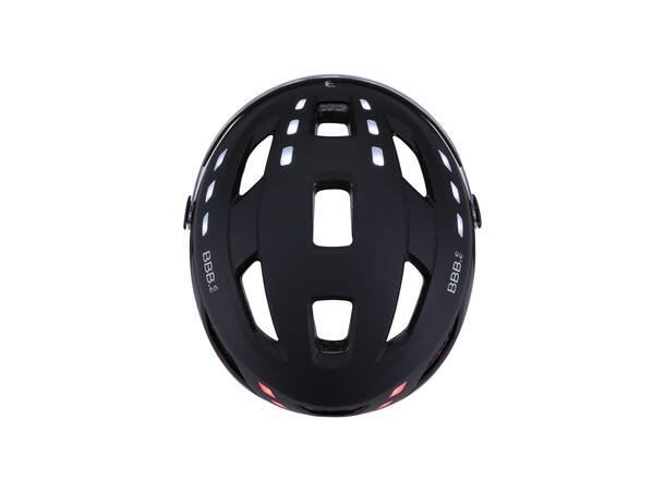 BBB District BHE-163 Hjelm M/L 24LED, Lys, 54-60cm, m/Visir 