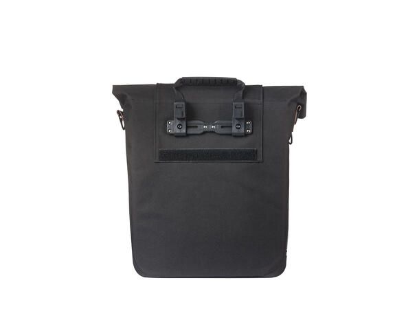 Basil City Shopper Hooks Sideveske Sort, 16 liter, MIK Hooks System 