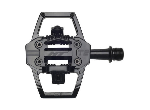 HT T2-SX BMX Pedaler Stealth Alu, 4-pins, m/cleats, 377gr 