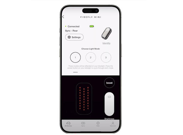 Lumos Firefly Mini 3 in 1 Smartlykt Rød/Hvit/gul lys, app-komp., 14gr 