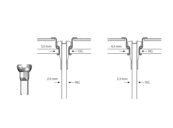 Sapim Reduction Sølv Eikenipler Messing, 2.34x14mm, 4.5mm eikehull,100pk 
