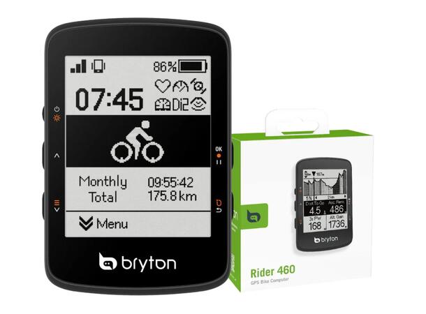 Bryton Rider 460 E GPS Computer 2.6" , Mono LCD skjerm, full GNSS, 58g 