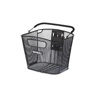 Basil Bold KF Kurv Front Sort, Stål, 16 ltr, ink KlickFix plate