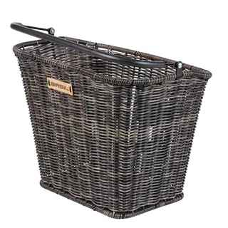 Basil Bremen Rattan KF Kurv Front Grå, Flettet, 20 ltr, ink KF-plate