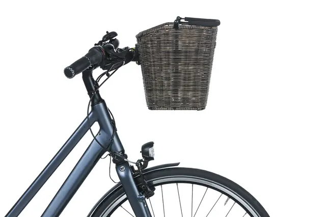 Basil Bremen Rattan KF Kurv Front Grå, Flettet, 20 ltr, ink KF-plate 