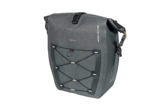 Basil Navigator MIK Studs Sideveske L Grå,31l,Vanntett IPX3,inkMIK-Studssystem 