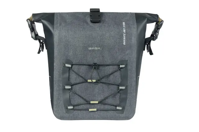 Basil Navigator MIK Studs Sideveske M Grå,15l,Vanntett IPX3,ink MIK-Studsystem 