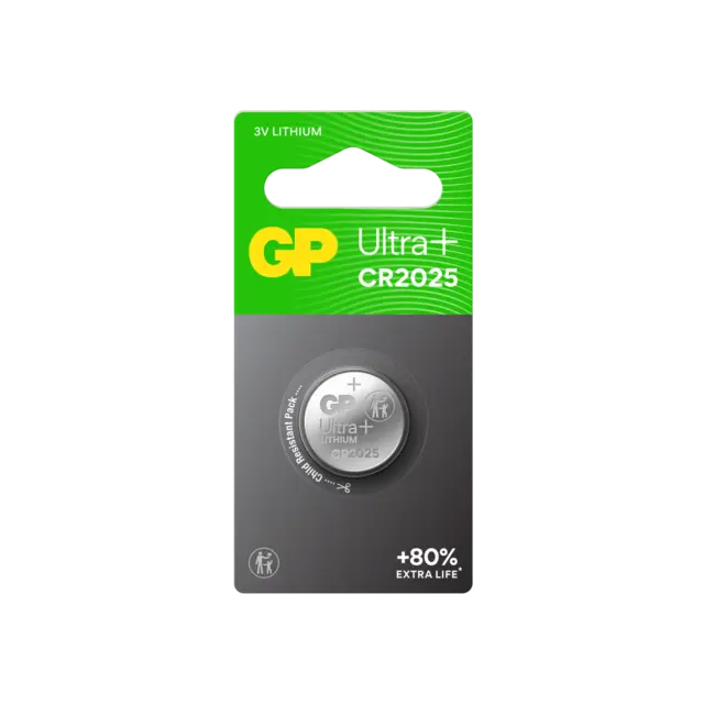 GP Ultra Plus 2025 Knappcell Batteri 3V 1 stk, ø20mmx2.5mm, Lithium 