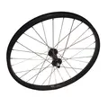Forhjul 20"/406mm Alu Sort Enkel bunn, 100mm, fast aksling, mutter