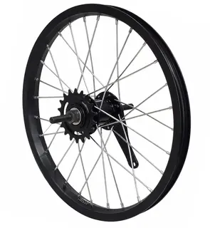 Bakhjul 16"/305mm m/Navbrems Sort Enkel bunn, fast aksling, 18T drev