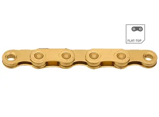 KMC X Flat Ti-N Go Waxed Kjede Gull 12/13-Delt SRAM, 126 ledd, 5.2mm