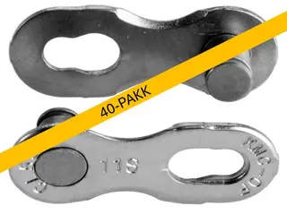 KMC MissingLink 11NR EPT Kjedelås Sølv 11-Delt, 40-pakk, 5.65mm, Rustfritt