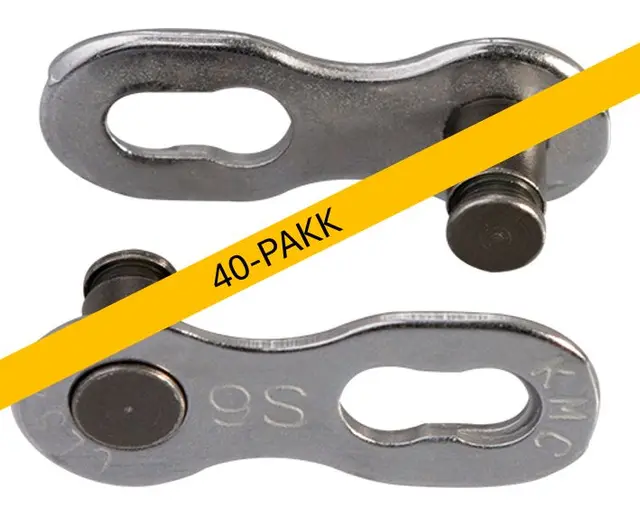 KMC MissingLink 9R EPT Kjedelås Sølv 9-Delt, 40-pakk, 6.6mm, Rustfritt 
