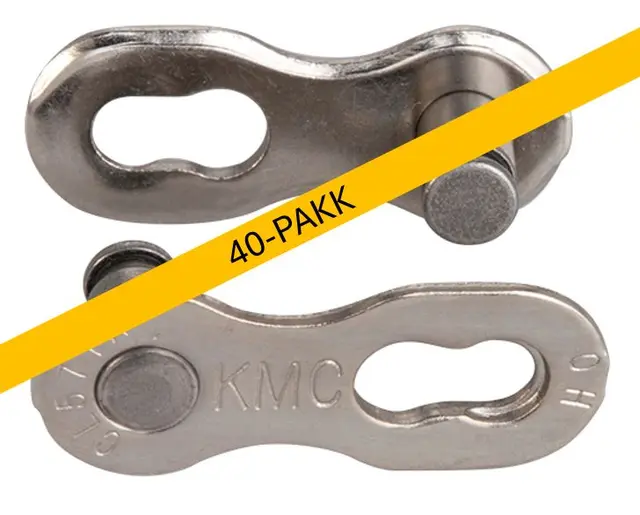 KMC MissingLink 7/8R EPT Kjedelås Sølv 7/8-Delt, 40-pakk, 7.3mm, Rustfritt 