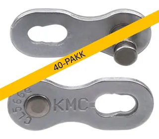 KMC MissingLink 9NR EPT(e9)Kjedelås Sølv 9-Delt, 40-pakk, 6.6mm, Rustfritt