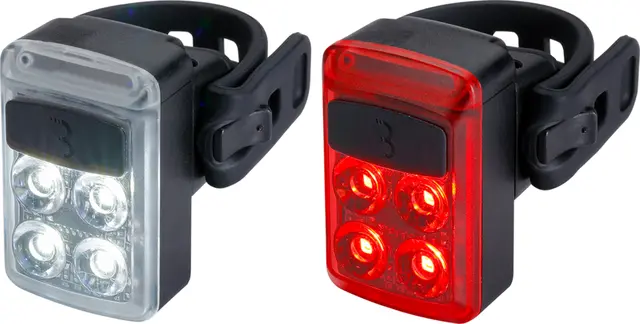 BBB Slide Combo BLS-237 Lyktesett 50+16 Lumens, Micro USB, Sort 