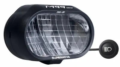 Supernova M99 Mini Pro25 Frontlykt 1 150L, 5-13.5V, Sort, Remote, 123g 