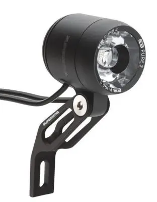 Supernova E3 Pure 3 Frontlykt 205L, Dynamo, Sort, 90g 