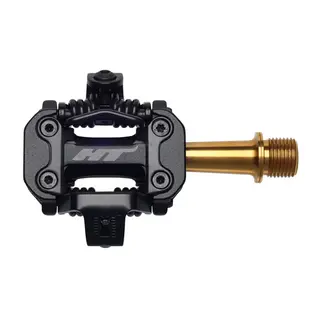 HT M2 Ti XC Pedaler Stealth Sort Alu, titan aksling, m/cleats, 260g