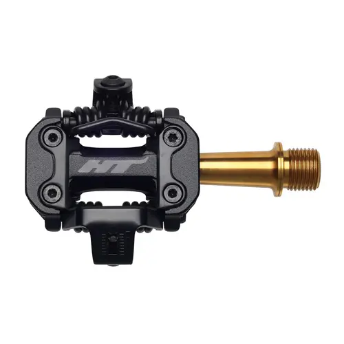 HT M2 Ti XC Pedaler Stealth Sort Alu, titan aksling, m/cleats, 260g 