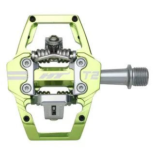 HT T2 Enduro Pedaler Grønn Alu, 4-pins, m/cleats, 376gr