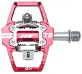 HT T2-SX BMX Pedaler Rød Alu, 4-pins, m/cleats, 372gr