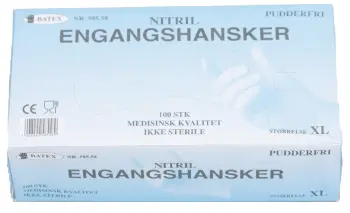 Batex Engangshanske Nitril Blå, Pudderfri, 100stk 