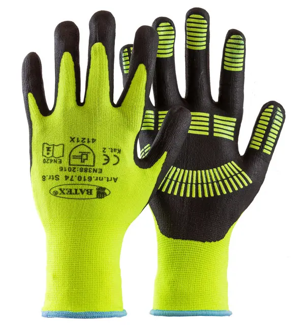 Batex Softgrip Mekanikerhanske 10/X-Large, Gul/Sort, Par 
