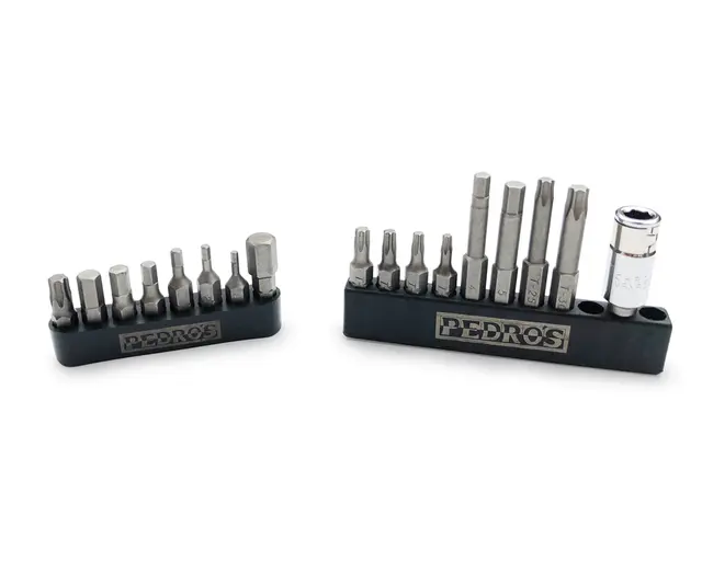 Pedro's Torque Bit Set II 18 bits, Unbrako, Torx og adapter 