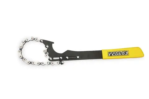 Pedro's Pro Chain Whip Kjedepisk Sort/gul, 5-12 delt, 1/2"x3/32" 