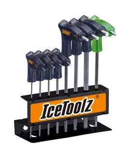 Ice Toolz L-Håndtak Unbrako/Torx Sett SNCM stål, m/kule, 2-8mm Hex + T25 Torx