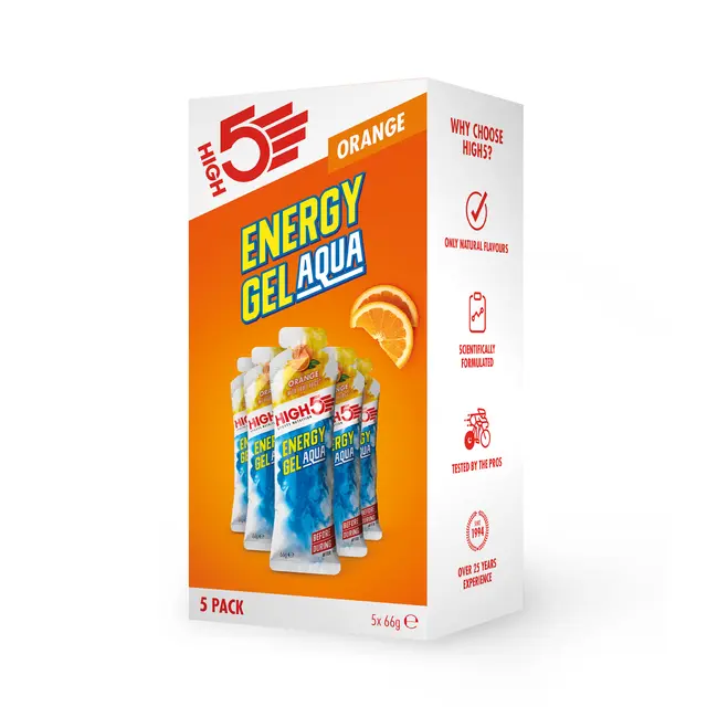 HIGH5 EnergyGel Aqua Appelsin 5pk, 66gr 