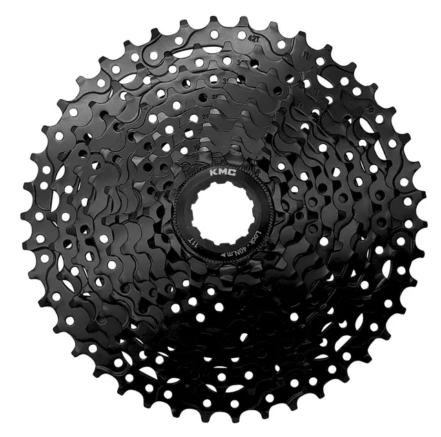 KMC REACT E-bike 10-Delt Kassett 11-42T, sort, Shimano kompatibel, stål 