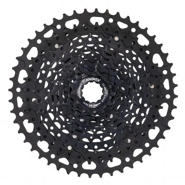 Microshift Advent X / Sword 10-d Kassett 11-48, 424gr, Alu/Stål, Sort, Shimano 