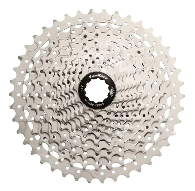 Sunrace MS8 11-Delt HG Kassett 11-46T, 534g, Sølv, Shimano HG 