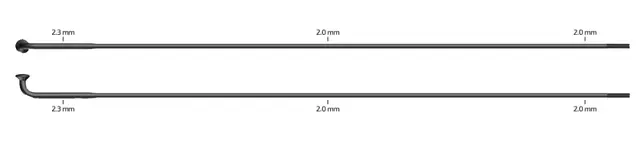 Sapim Strong Sorte Eiker 310mm J-bend, 2.3/2.0, 500 pk 