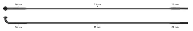 Sapim Laser Sorte Eiker J-bend, 2.0/1.5/2.0, 100 pk 