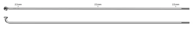 Sapim Leader 2.34 Sølv Eiker J-bend, 2.34, 100 pk 