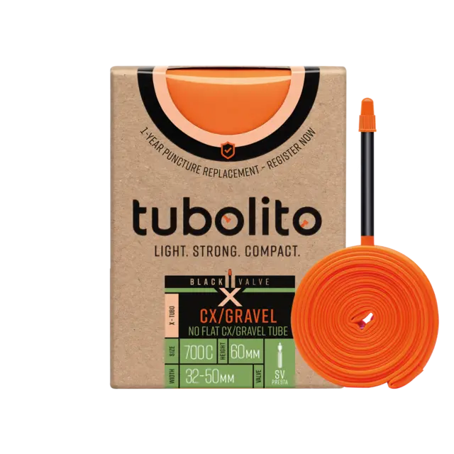 Tubolito X-Tubo Presta Gravel 28" Slange 32/50-622mm,TPU,sort 60mm ventil,131g 