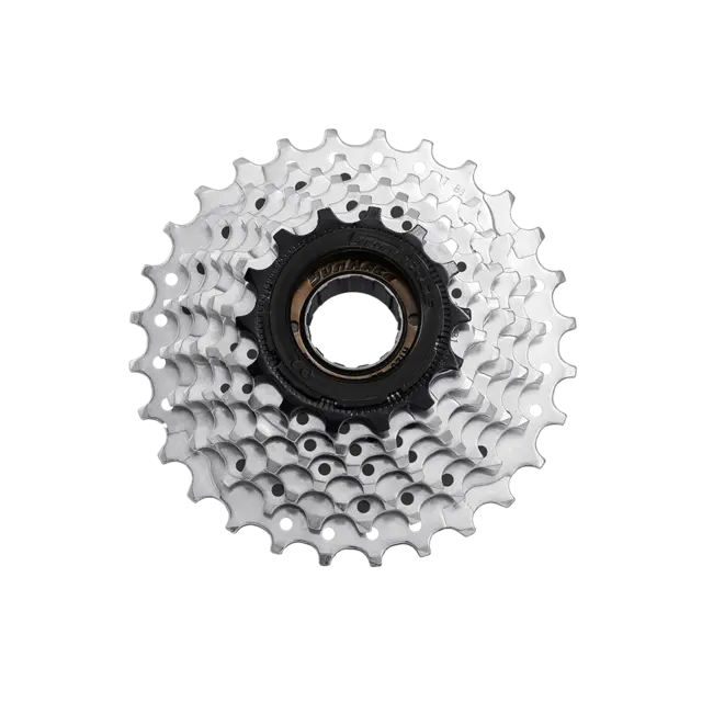 Sunrace MFM2A 7-Delt  Frikrans 14-28T,  Sølv/sort, stål, 507gr 