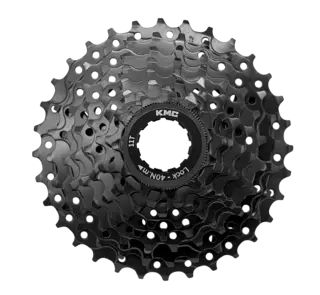 KMC REACT E-bike 8-Delt Kassett 4-pk 11-32T, sort, Shimano kompatibel, stål
