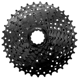 KMC REACT E-bike 9-Delt Kassett 4-pk 11-36T, sort, Shimano kompatibel, stål